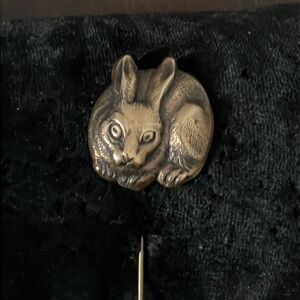 Vintage Brass Rabbit Stick Pin